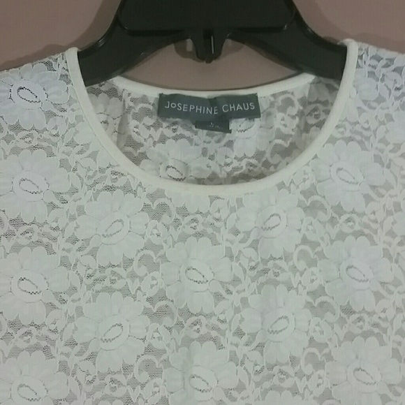 Josephine Chaus Sheer Floral Lace Top - Picture 3 of 8